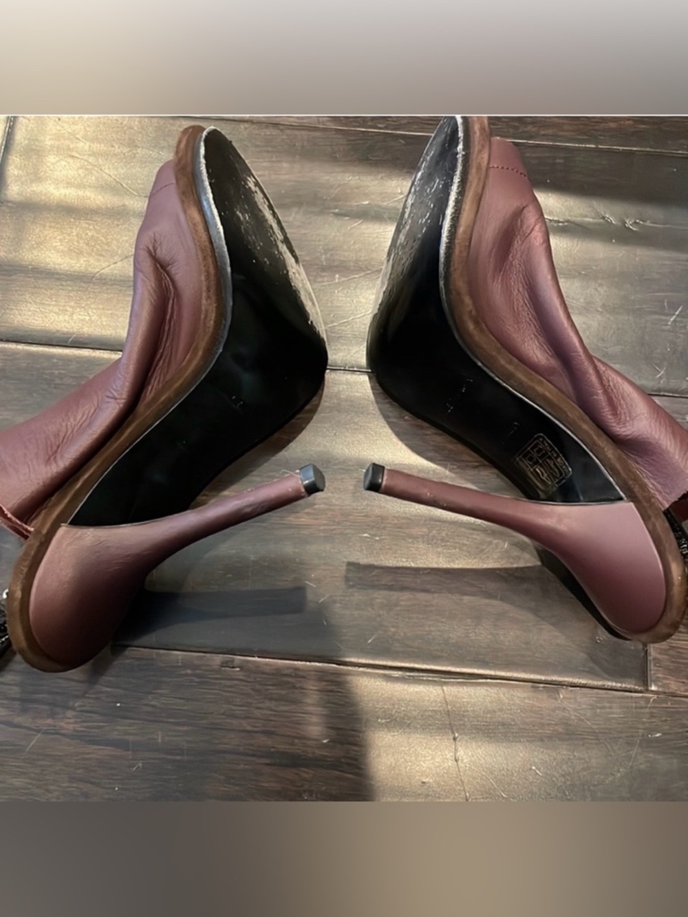 Balenciaga Women's Rogue Aubergine/Fond Leather Slingback Heels size 7 - Picture 5 of 6